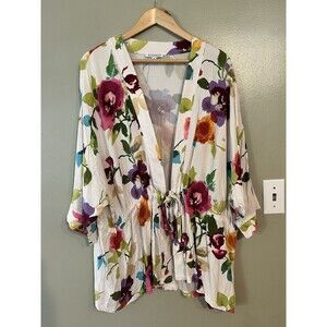 North Style Rayan Floral Boho Resort Kimono Cardigan 3X